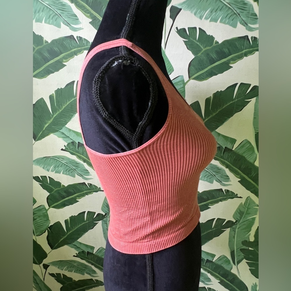 Nikibiki Womens Dark Orange Seamless ribbed tank top S/M - Picture 5 of 6